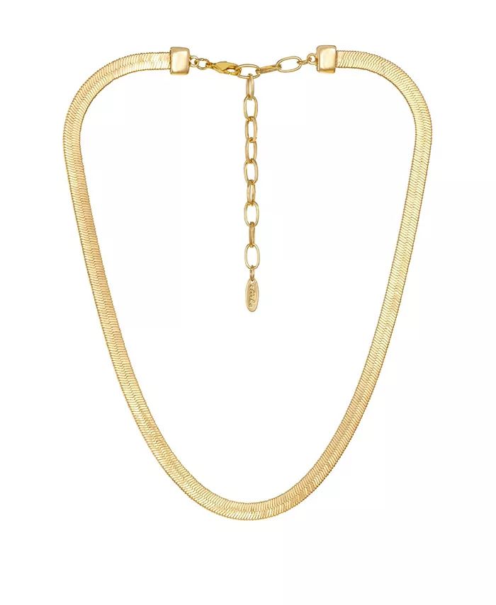 ETTIKA Gold Plated Flat Snake Chain Necklace & Reviews - Necklaces - Jewelry & Watches - Macy's | Macys (US)