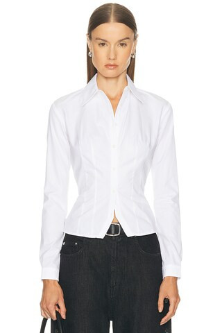 Mimchik Waldorf Shirt in White - White. Size 4 (also in 6, 8). | FWRD 