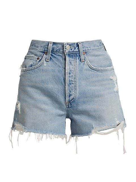 Dee High-Rise Distressed Cut-Off Jean Shorts | Saks Fifth Avenue