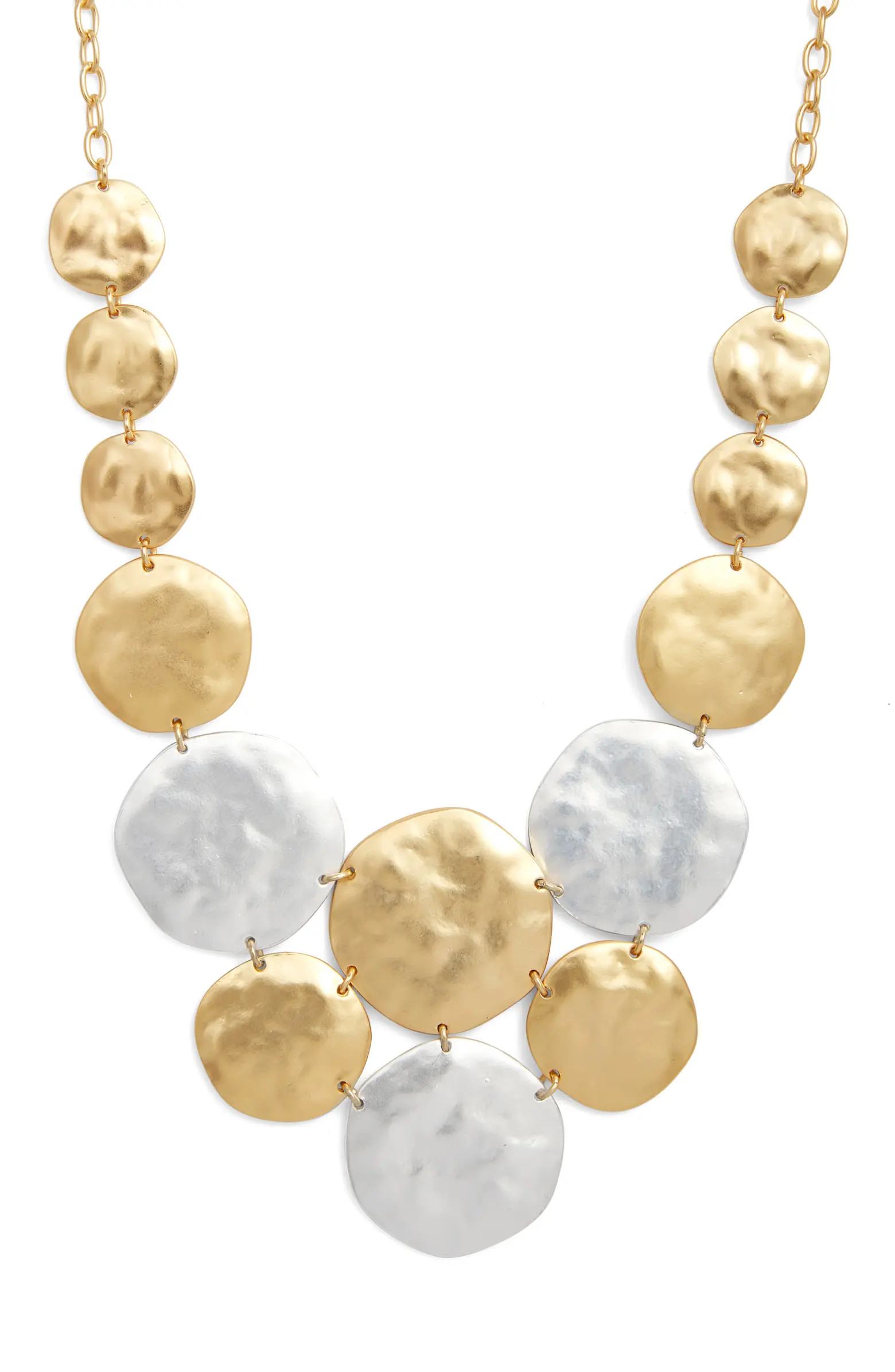 Hammered Circle Statement Bib Necklace | Nordstrom