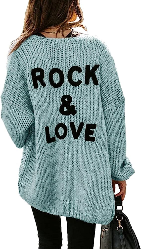 PRETTYGARDEN Women's Long Sleeve Open Front Knit Cardigans Sweaters Soft Loose Draped Coat Outerwear | Amazon (US)