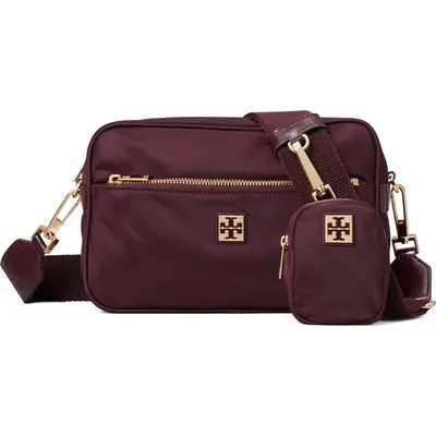 Tory Burch Virgina Nylon Shoulder Bag in Black at Nordstrom | Nordstrom