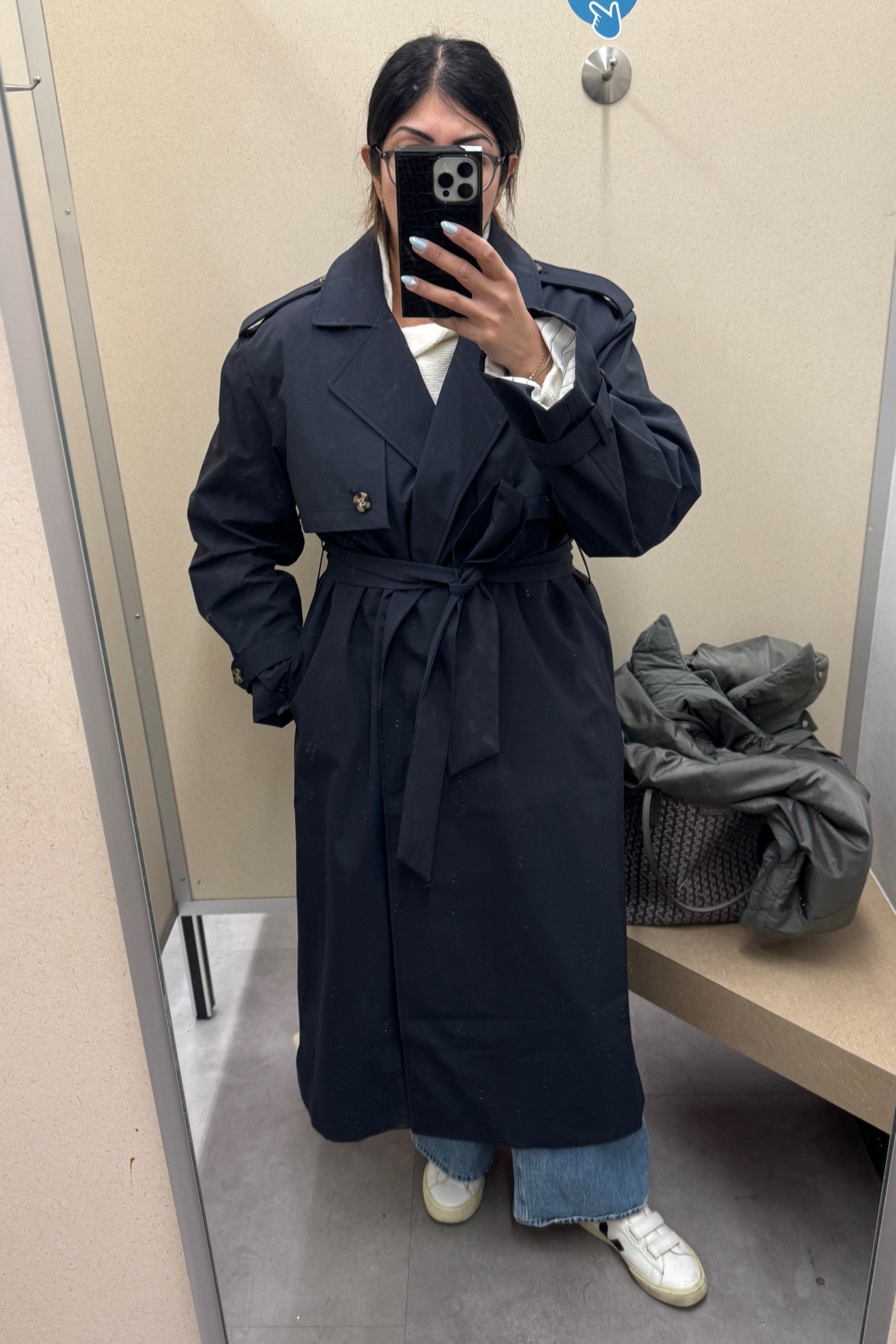 Shut the front door! Found this midnight blue trench coat for 50% off! In stand purchase! 

Winter workwear / spring workwear / trench coat / rainy day outfit / designer for less

#LTKWorkwear #LTKSeasonal #LTKSaleAlert