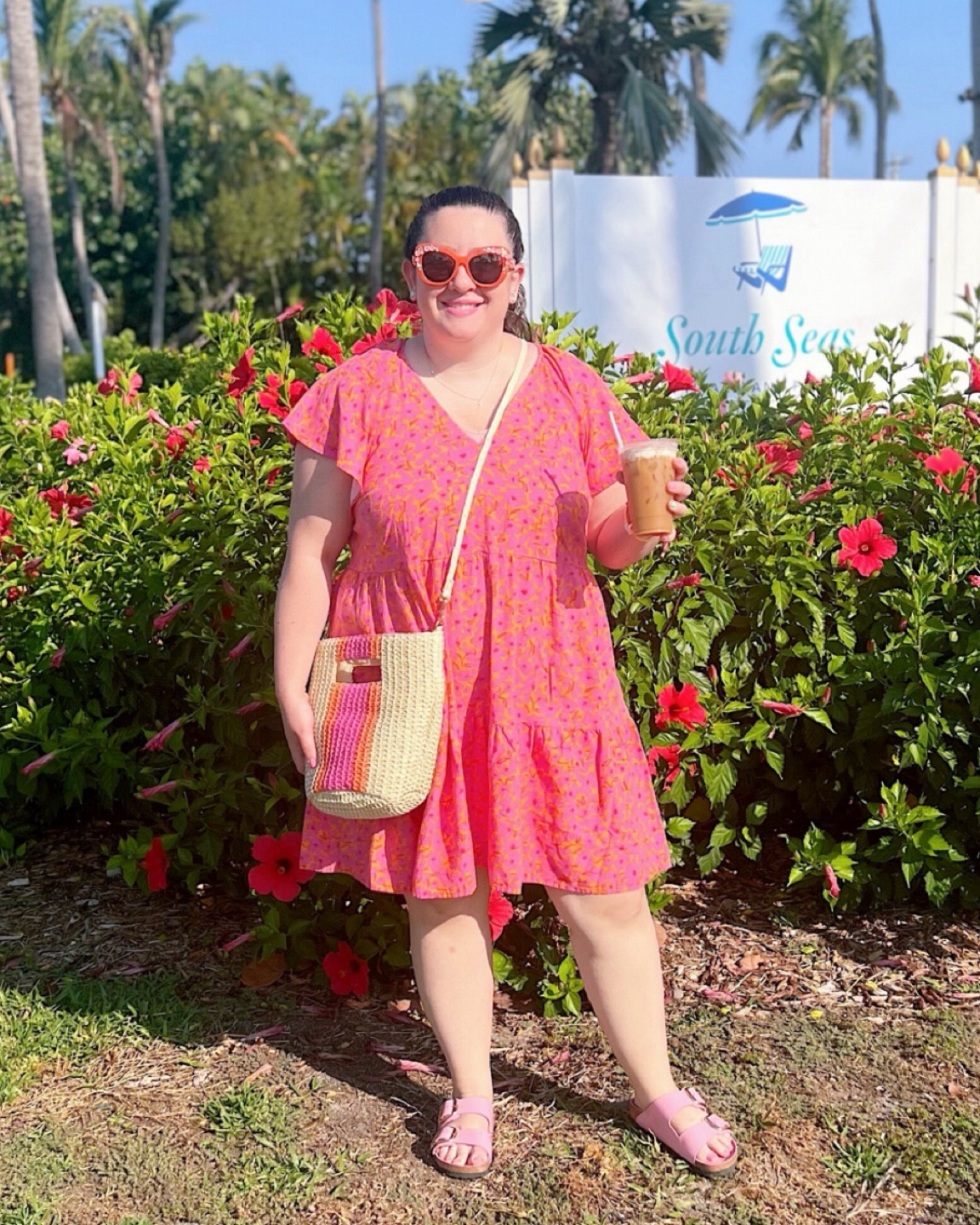 Pink and orange dress on sale for $20! Available in straight and plus sizes 🍊🩷

Target dress, boho dress, vacation outfit, straw bag, Birkenstock sandals 

#LTKMidsize #LTKSaleAlert #LTKFindsUnder50