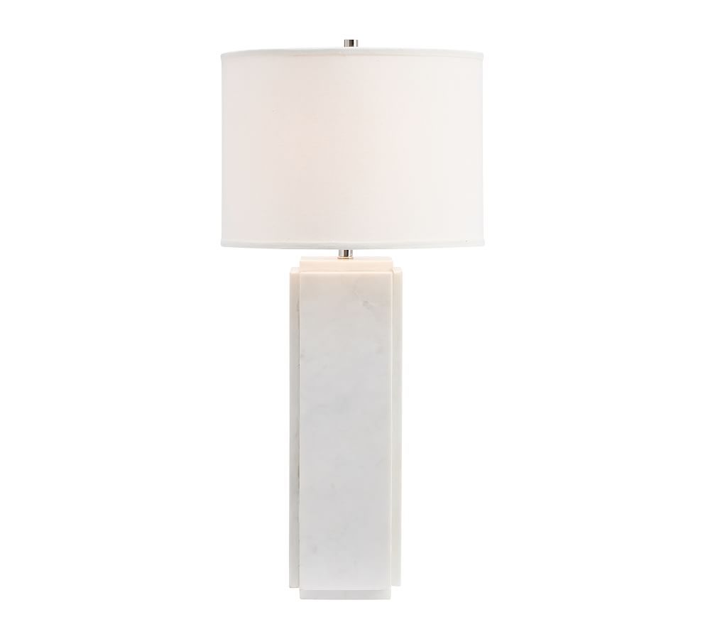 Amara Marble Tall Table Lamp, Large, White | Pottery Barn (US)