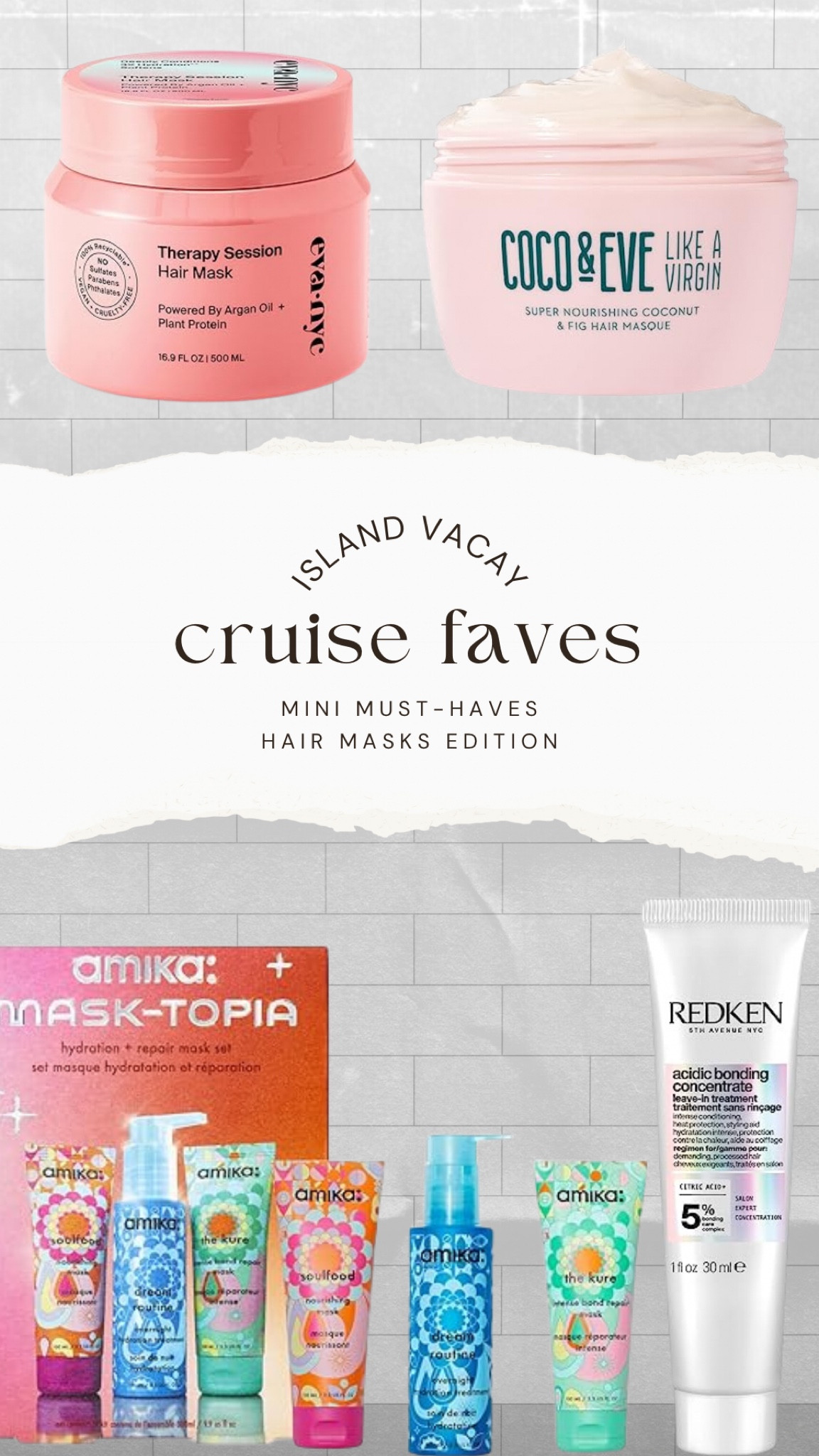 ✨pack for my upcoming cruise with me✨

Make sure to pack a hair mask, especially if you’re vacationing somewhere super sunny & warm. Apply to your hair at night so you can sleep with it on. Your hair will thank you for the big drink of water 😉🏝️

#LTKstyletip #LTKbeauty #LTKtravel