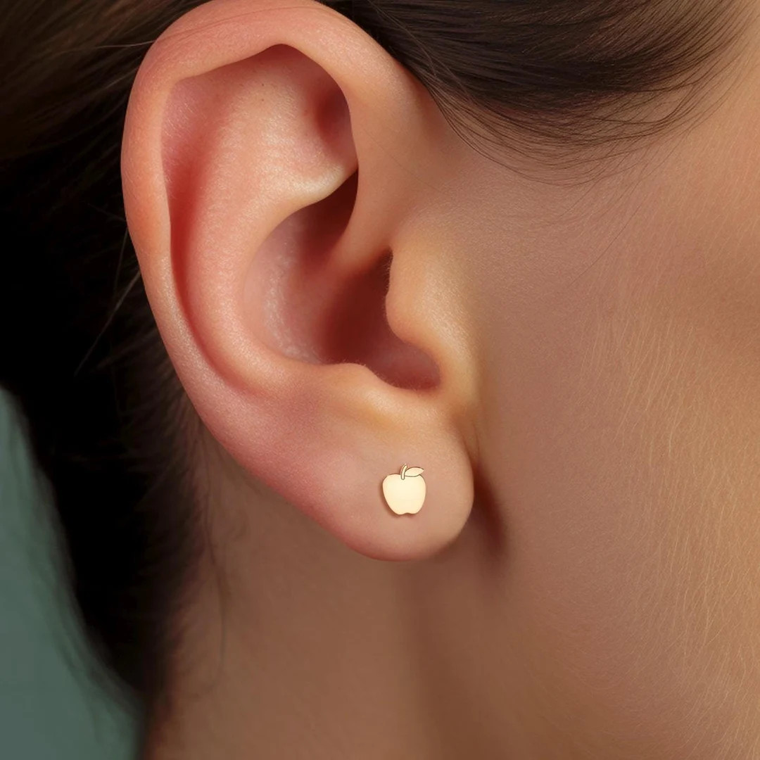 Apple Stud Earrings Cute Teacher Earrings Fruit Earrings Teacher Appreciation Gift for Her Apple ... | Etsy (US)