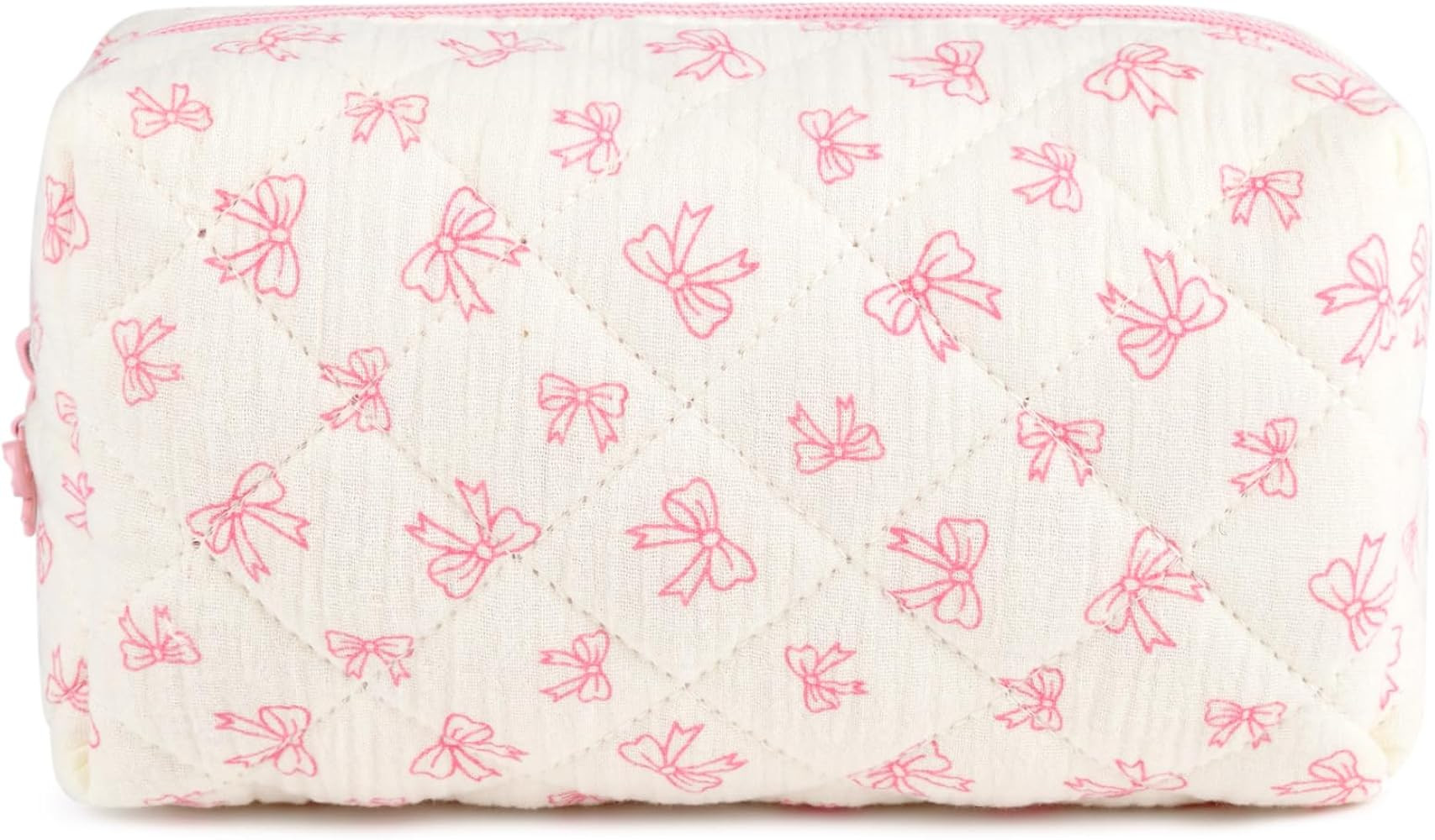 SOIDRAM Floral Makeup Bag Quilted Cosmetic Bag Cute Makeup Pouch Coquette Makeup Bag Aesthetic Tr... | Amazon (US)