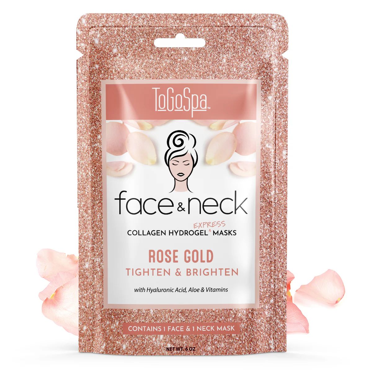 Rose Gold Face & Neck Express Masks | ToGoSpa
