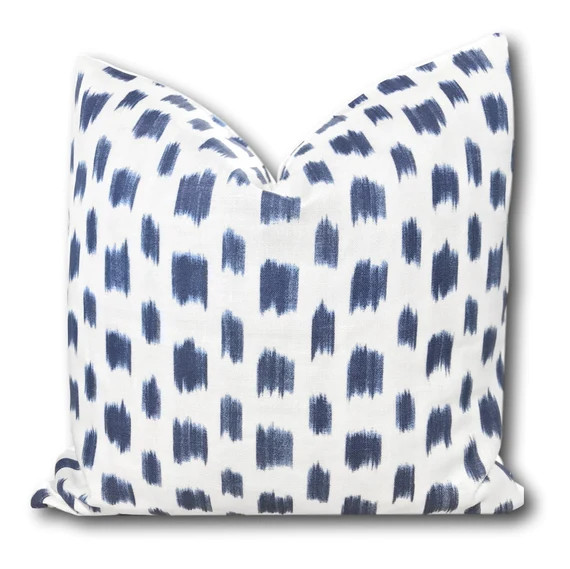 Read the full title
    Izmir Ikat Blue Decorative Pillow Cover -Schumacher Pillow - Made to orde... | Etsy (US)