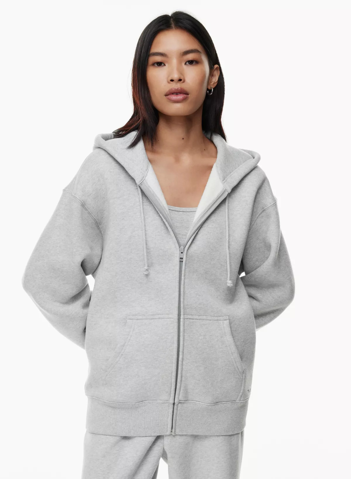 BUBBLE FLEECE BOYFRIEND ZIP HOODIE | Aritzia