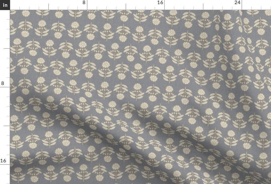 Small Florals Line Up Pale Blue Small | Spoonflower