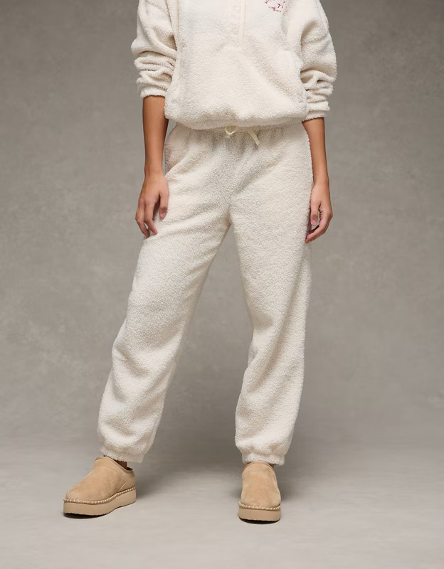 AE High-Waisted Sherpa Jogger Pant | American Eagle Outfitters (US & CA)