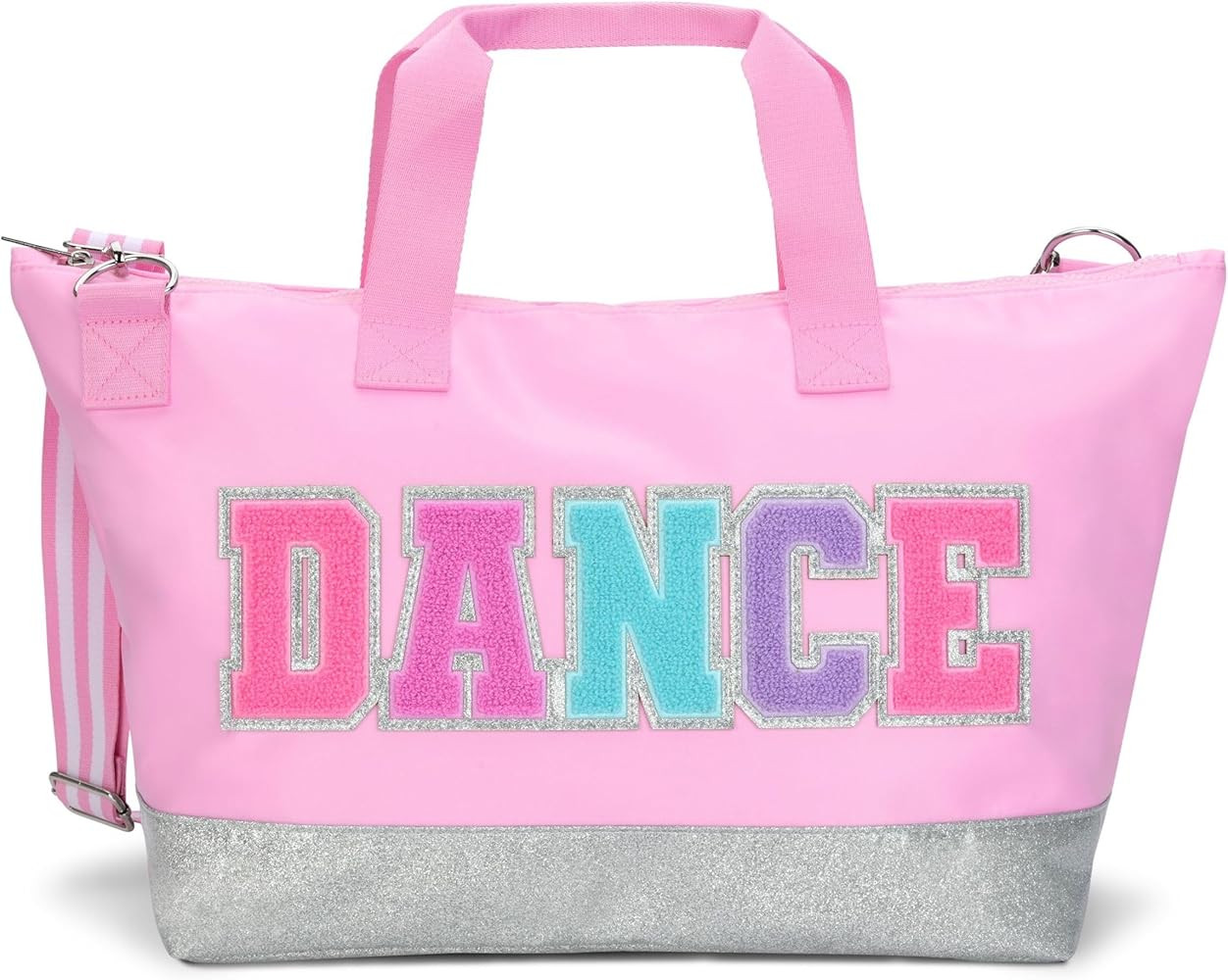 iscream 20" x 11.25" Sturdy Nylon Chenille and Glitter Accent Travel Tote Bag with Dual Handles, ... | Amazon (US)