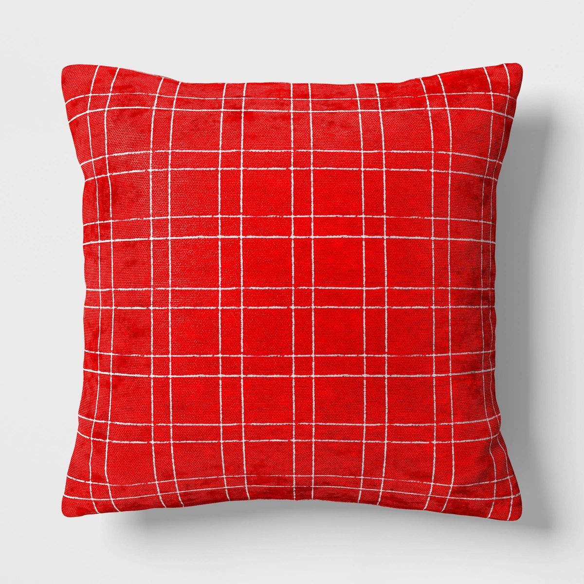 2pk Red Plaid Christmas Square Throw Pillows Red/Ivory - Wondershop™ | Target