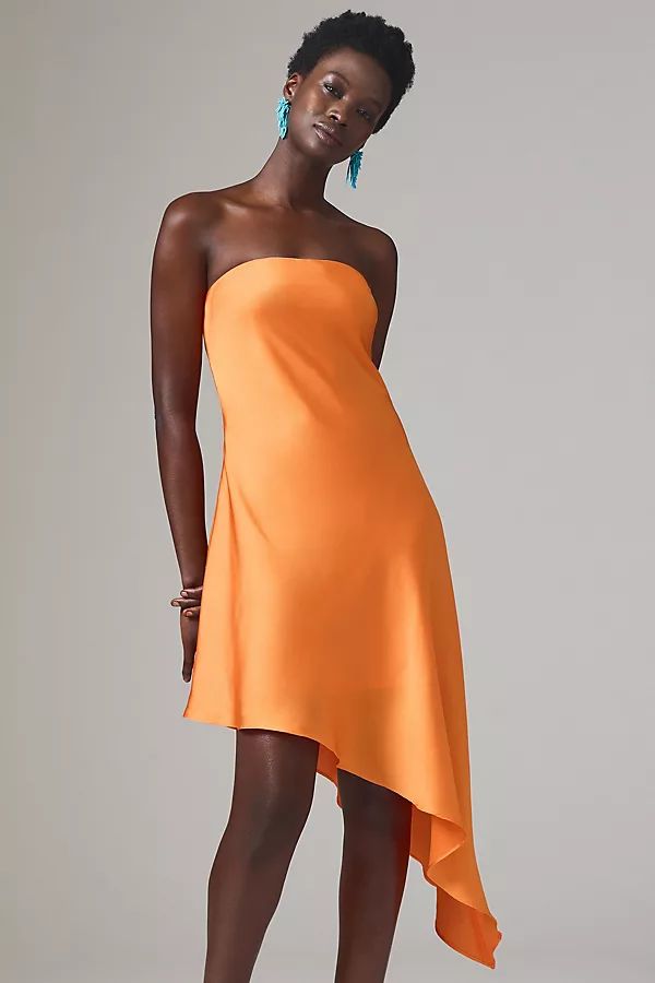 Hutch Strapless Asymmetrical Dress By Hutch in Orange Size XXS | Anthropologie (US)