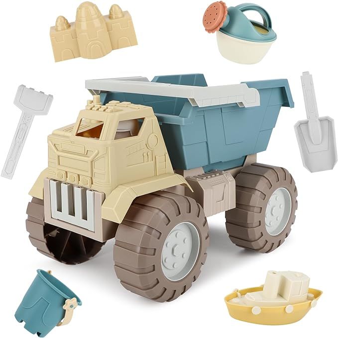 QLT Beach Toys for Toddlers - Kids Sand Toys Include Train Beach Dump Truck, Beach Bucket, Wateri... | Amazon (US)
