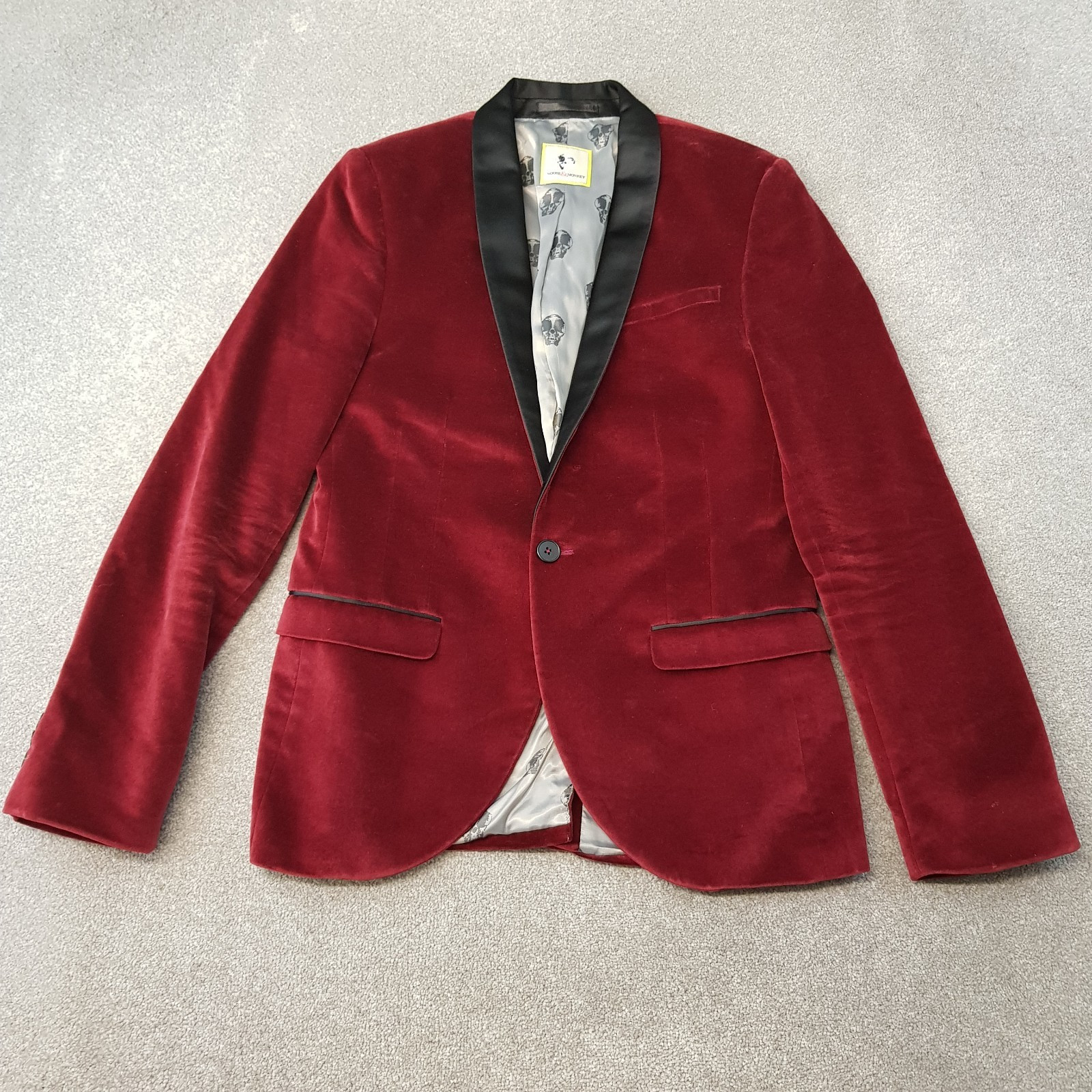 Noose & Monkey Mens Jacket 40R Red Velvet Tuxedo Smoking Blazer Lapels Cigar | eBay US