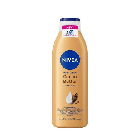 NIVEA Cocoa Butter Body Lotion for Dry Skin with Hyaluronic Acid, 72Hr Moisturizer, 8.4 fl oz | Walmart (US)