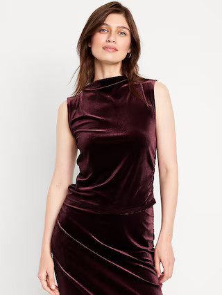 Mock-Neck Velvet Top | Old Navy (US)