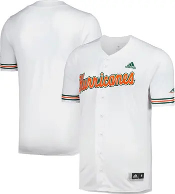 Men's adidas White Miami Hurricanes Replica Baseball Jersey | Nordstrom