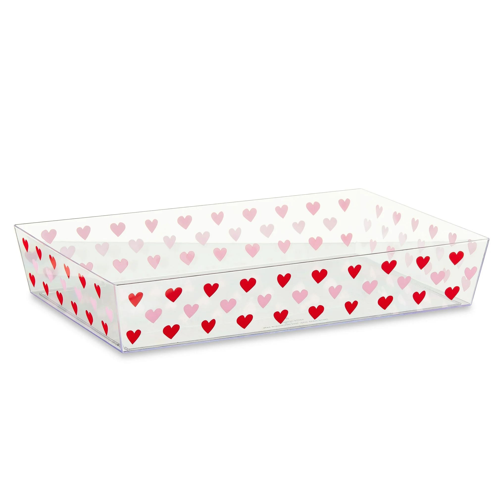 Valentine's Day Clear Plastic Rectangular Tray by Way To Celebrate | Walmart (US)