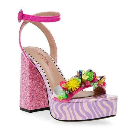 Betsey Johnson Womens Jorden Patent Glitter Platform Heels | Walmart (US)