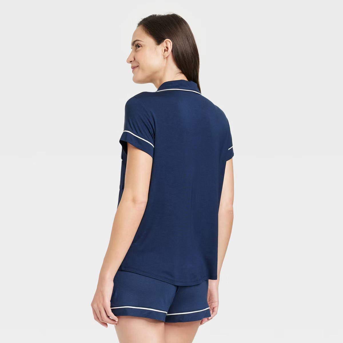 Women's Beautifully Soft Short Sleeve Notch Collar Top and Shorts Pajama Set - Stars Above™ | Target