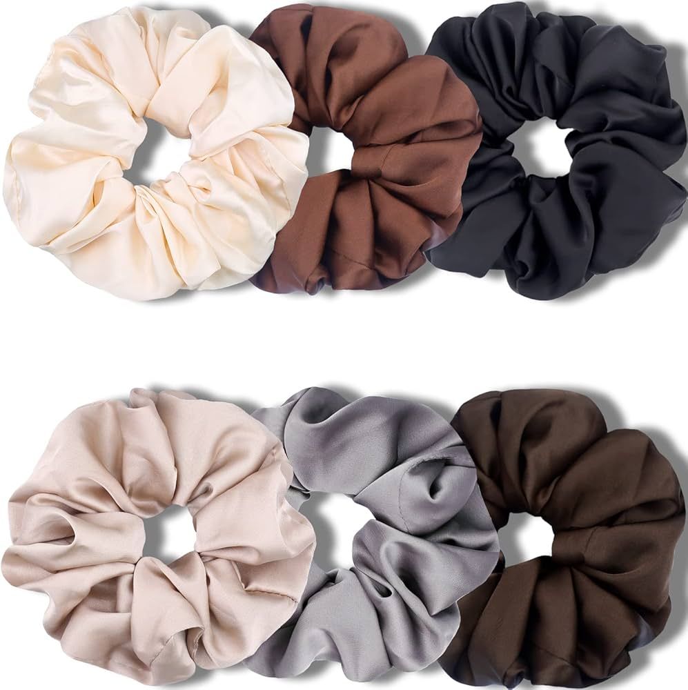 IVARYSS Big Scrunchies for Women Thick Hair, Premium Satin Softer than Silk, XL 6 Inch Extra Larg... | Amazon (US)