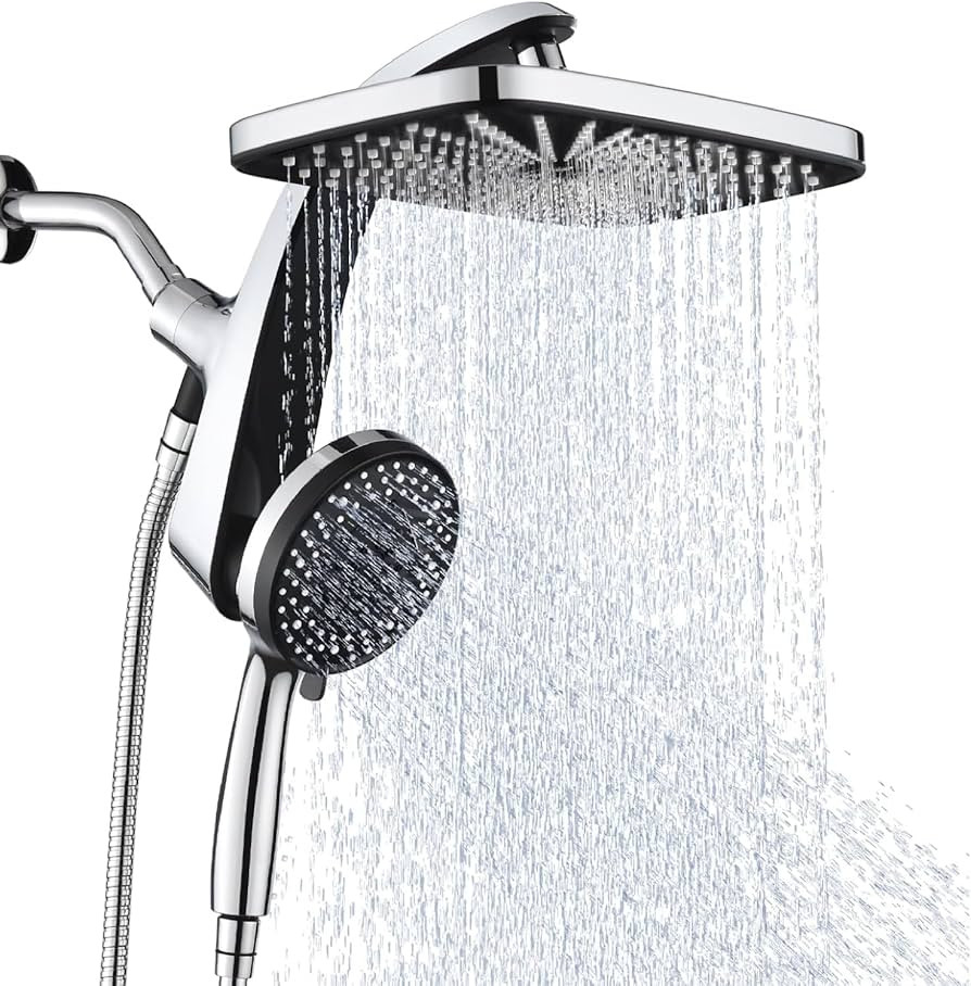 High Pressure Rain Shower Head: Upgrade Shower Heads with Handheld Spray Combo with Fixed Showerh... | Amazon (US)