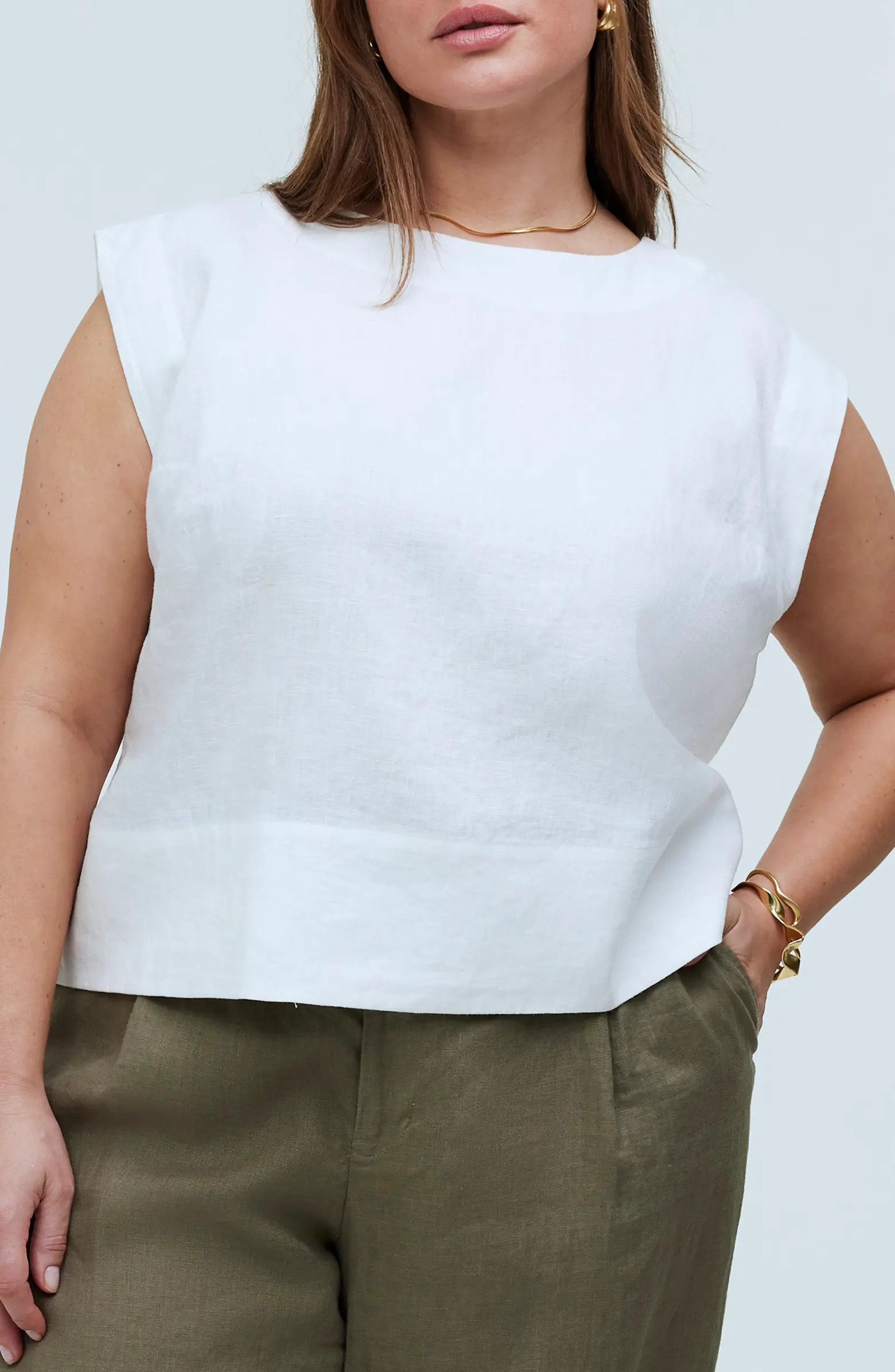 Bateau Neck Linen Top | Nordstrom