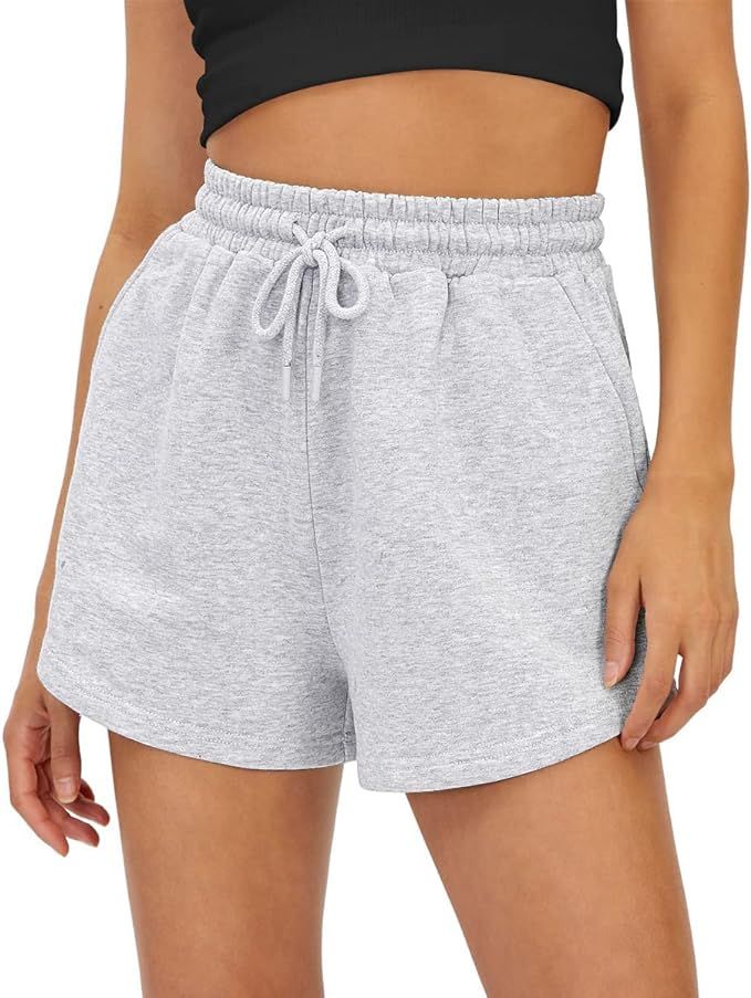 Trendy Queen Womens Sweat Shorts Casual Summer Comfy Lounge Athletic Shorts Elastic Cotton Runnin... | Amazon (US)