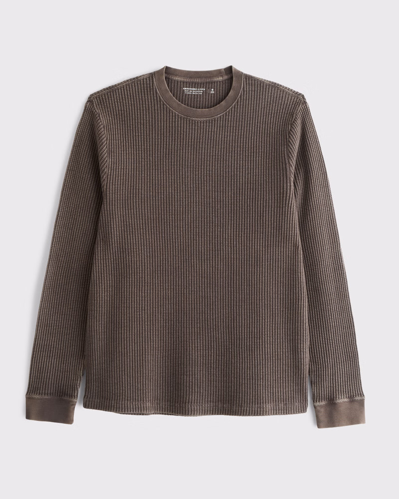 Men's Long-Sleeve Classic Waffle Tee | Men's Tops | Abercrombie.com | Abercrombie & Fitch (US)