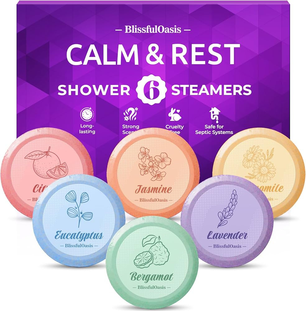 Shower Steamers 6 Packs, Shower Bath Bombs with Natural Fragrance, Self-Care & Relaxation Birthda... | Amazon (US)