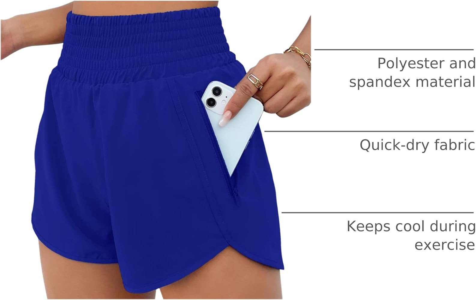 BMJL Women's Athletic Shorts High Waisted Running Short Pocket 2.5" Sporty Shorts Gym Workout Sho... | Amazon (US)