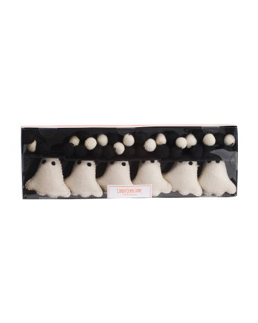 6ft Felt Ghost Garland With Poms | TJ Maxx