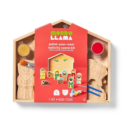 Christmas Craft Wooden Nativity Scene Painting Activity Kit - Mondo Llama™ | Target