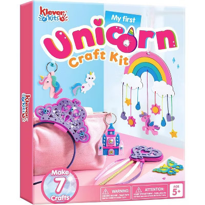 Klever Kits Unicorn DIY Craft Kit for Kids, 7 Mess-Free Craft Projects, Make Your Own Unicorn Art, Birthday Gift, Arts & Craft Kits for Girls Ages 5+ | Target