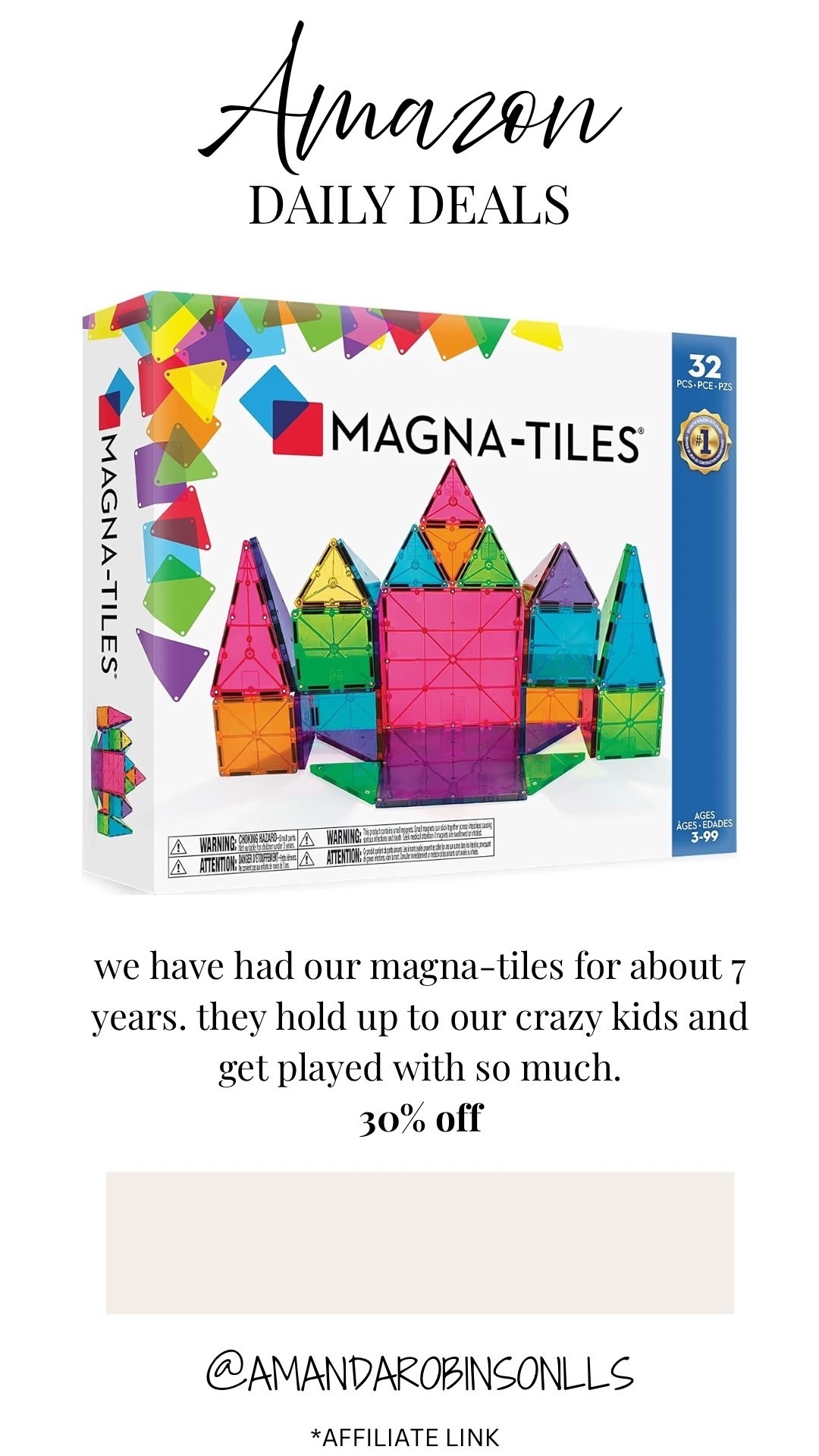 Amazon daily deals
Magnatiles

#LTKSaleAlert #LTKKids