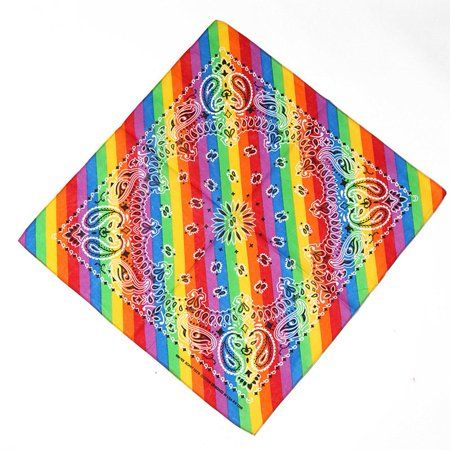 Younar 4PCS Rainbow Bandana Square Headband Hip-hop Gay Pride Bandana Headband for Women Men Holiday | Walmart (US)