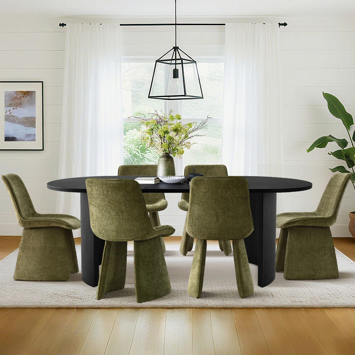 7-Piece Modern Oval Dining Table Set | Wayfair North America