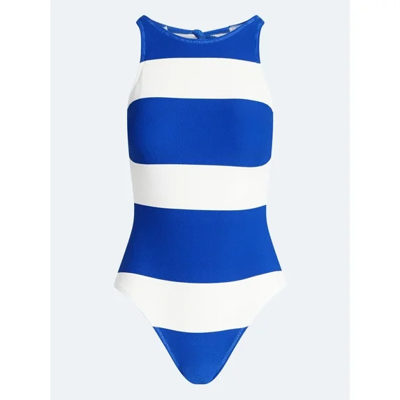 Free Assembly Women's High Neck One Piece Swimsuit, Sizes XS-XL | Walmart (US)