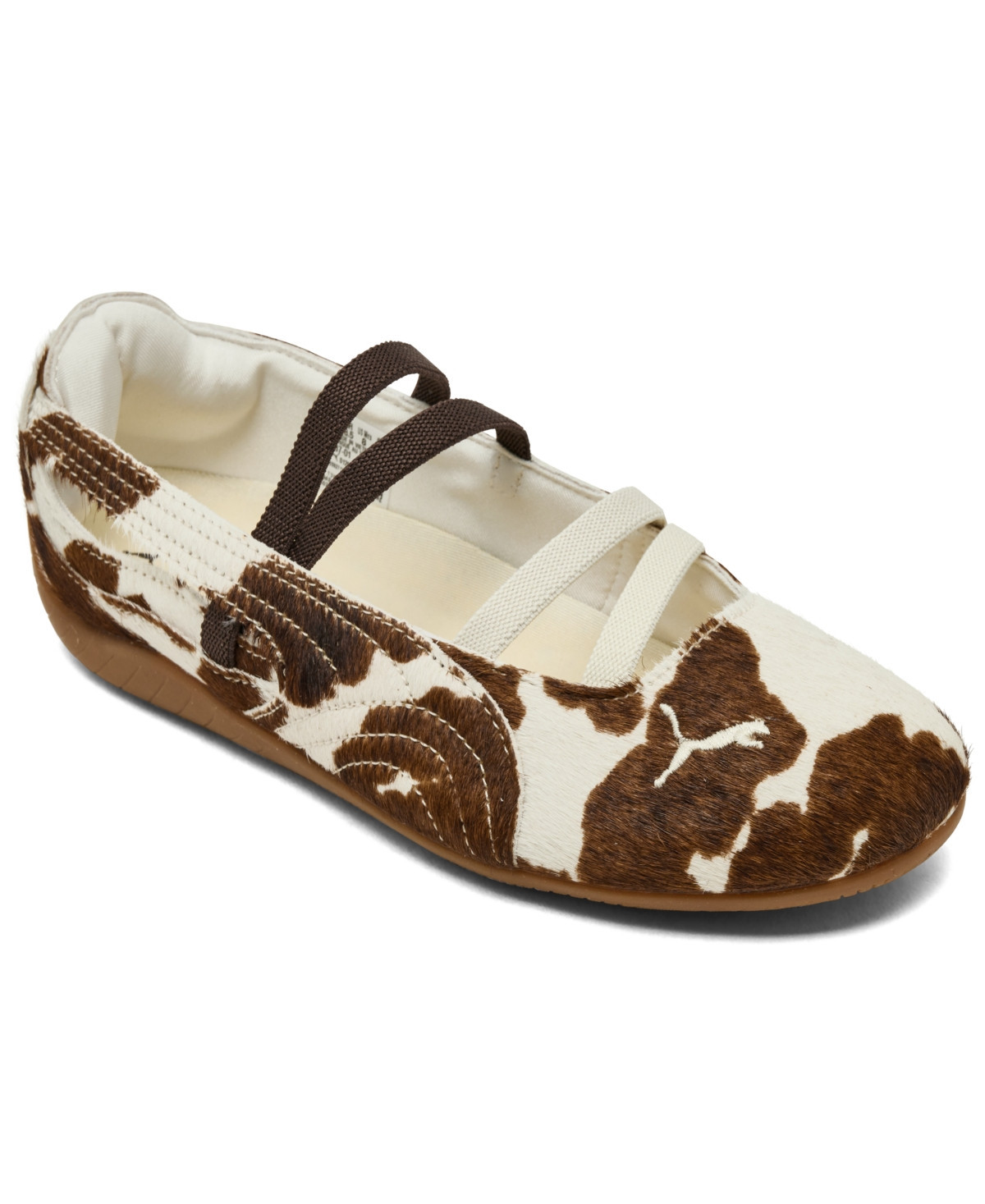 Puma Women's Speedcat Cow Print Ballet Shoes from Finish Line - Chocolate, White | Macy's