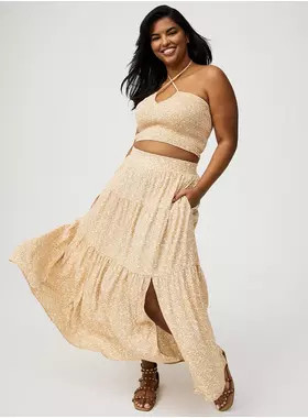 Smocked Crop Top And Maxi Skirt Set | Torrid (US & Canada)