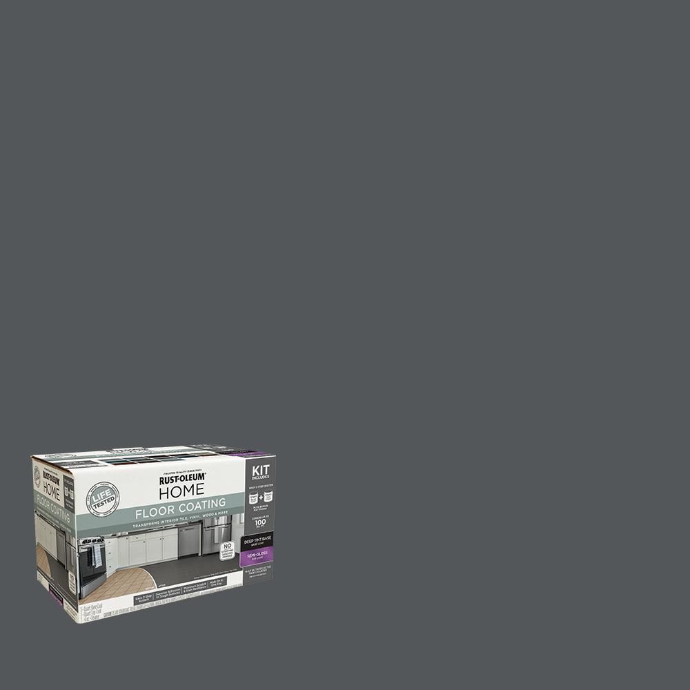 1 qt. Charcoal Gray Interior Floor Base Semi-Gloss Clear Coating Kit | The Home Depot