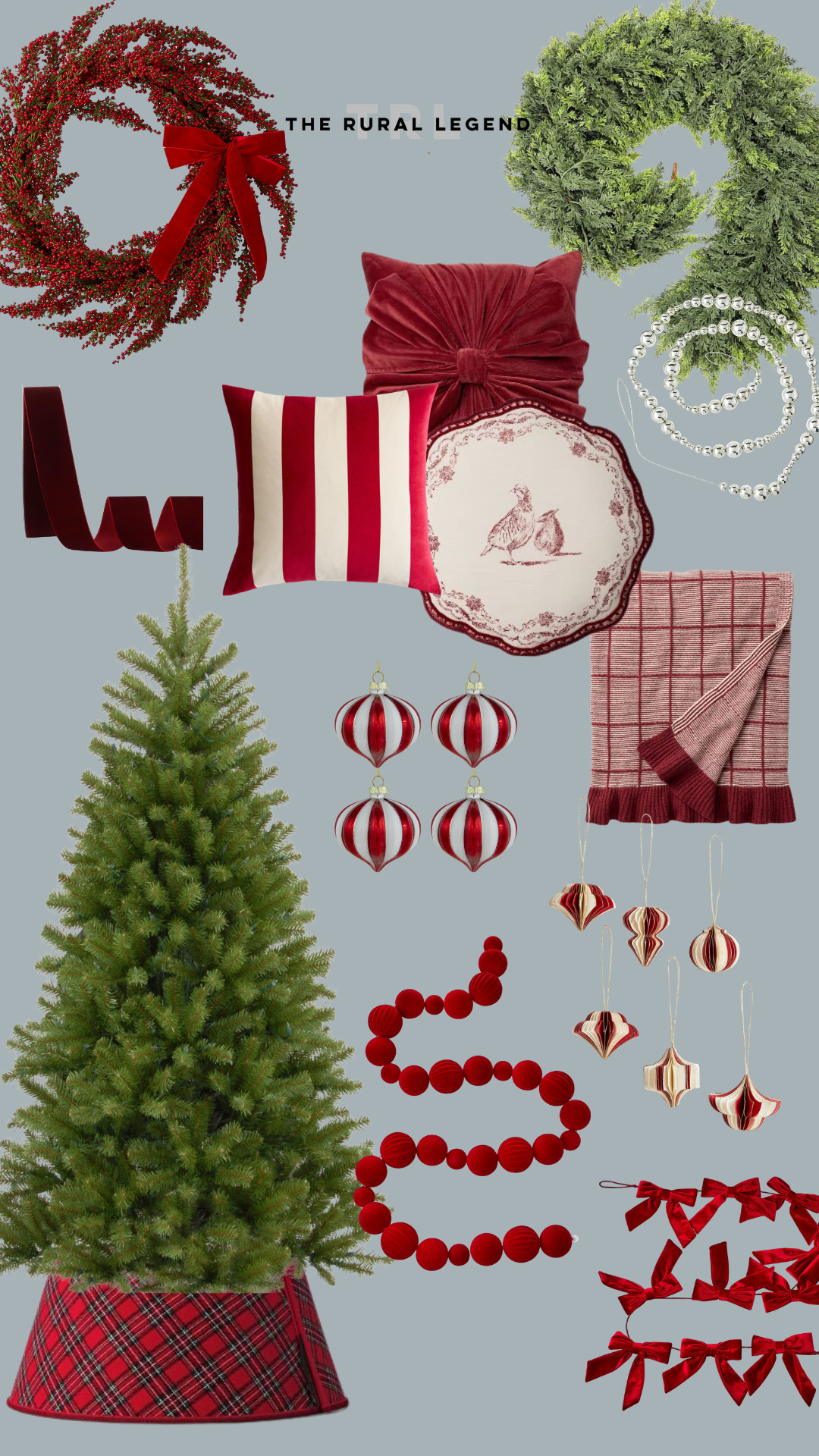 my 2025 christmas day holiday home mood board. deep reds, velvet, and patterns 

 #LTKHoliday #LTKHome #LTKFindsUnder50