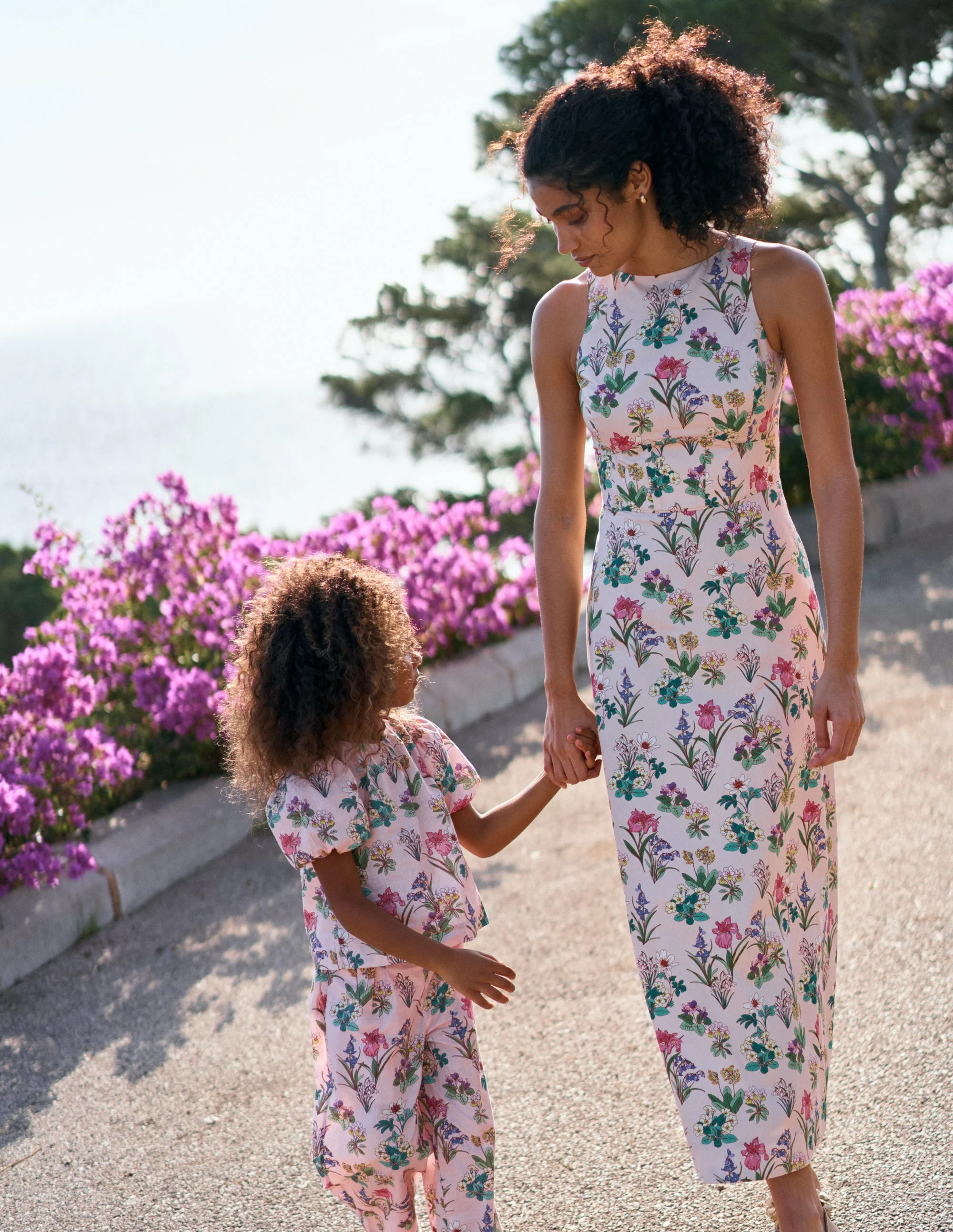 Silvia Boned Bodice Maxi Dress-French Pink, Delicate Blossom | Boden (US)