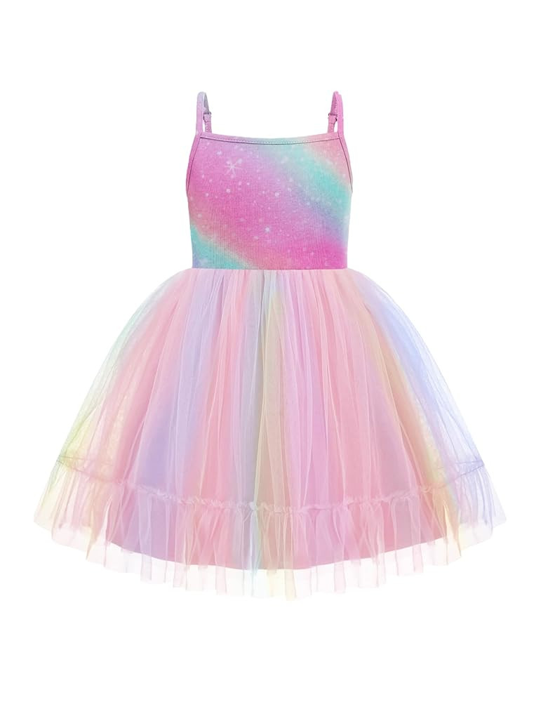 Arshiner Toddler Girls Tulle Dress Rainbow Tutu Birthday Princess Dresses Formal Photo Shoot Outf... | Amazon (US)