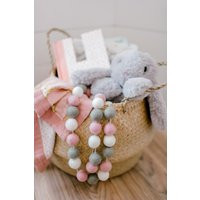 Felt Ball Garland Pink, Pink Felt Garland, Nursery Felt, Girl Gray, Modern | Etsy (US)