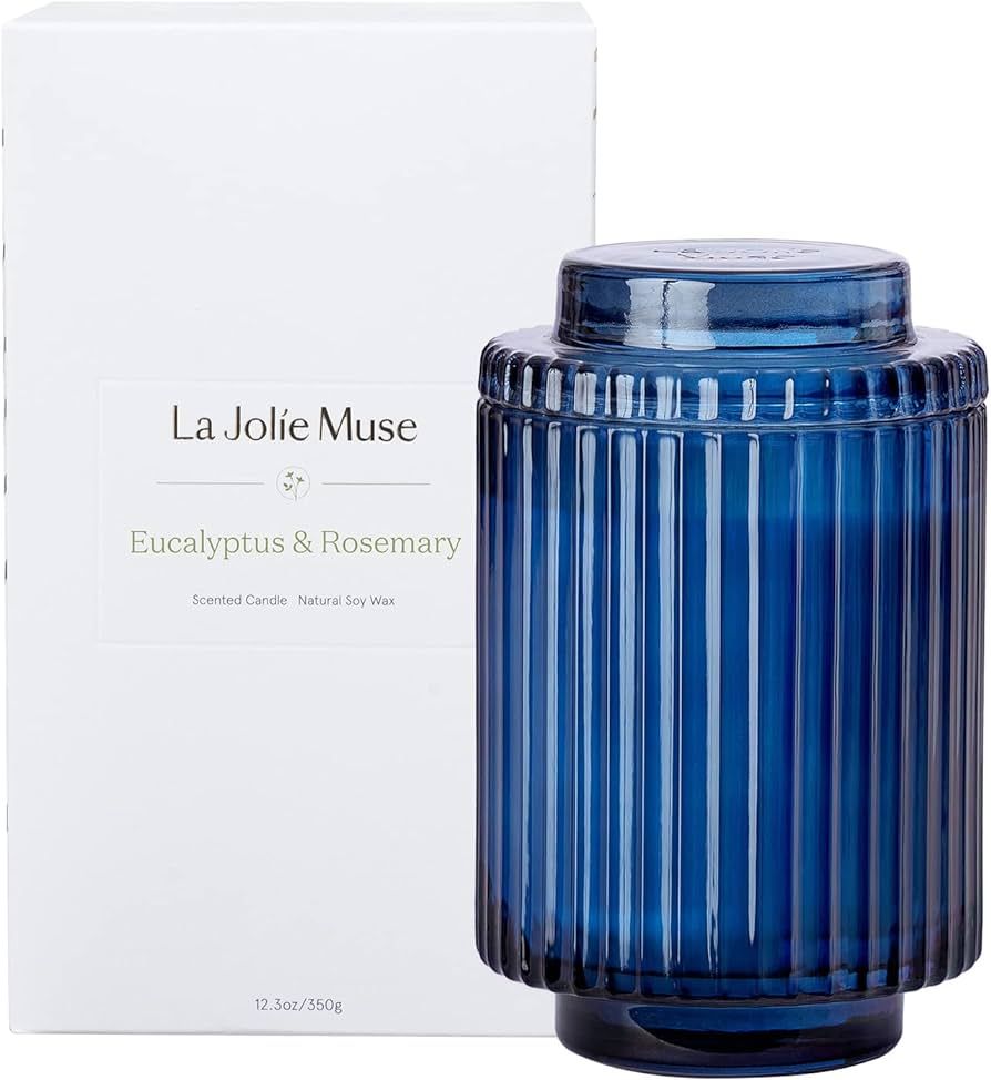 LA JOLIE MUSE Eucalyptus & Rosemary Scented Candle - Aromatherapy Candle for Relaxation, Natural ... | Amazon (US)